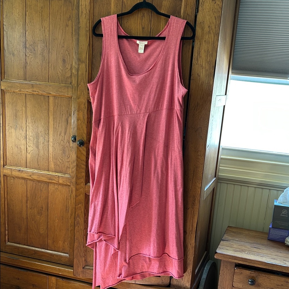 Sundance Sleeveless Rose-Pink Asymmetric Midi Dress